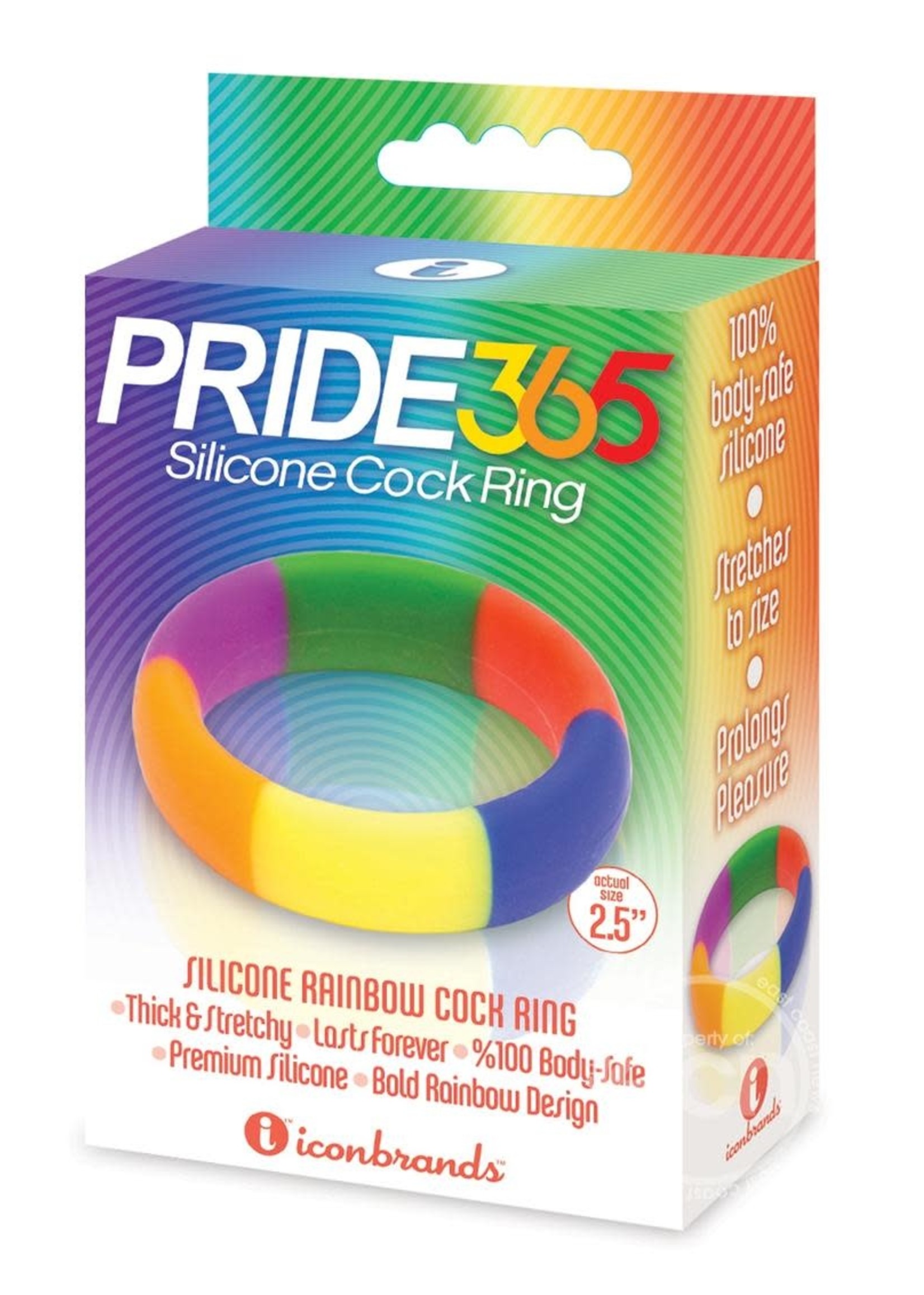 Icon Brands Pride 365 Silicone Rainbow Cock Ring