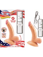 Nasstoys Real Skin All American Mini Whoppers Vibrating Dong With Balls Flesh 4 Inch