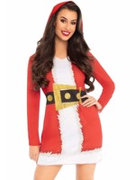 Leg Avenue Hooded Santa Long Sleeve T-Shirt Costume Dress
