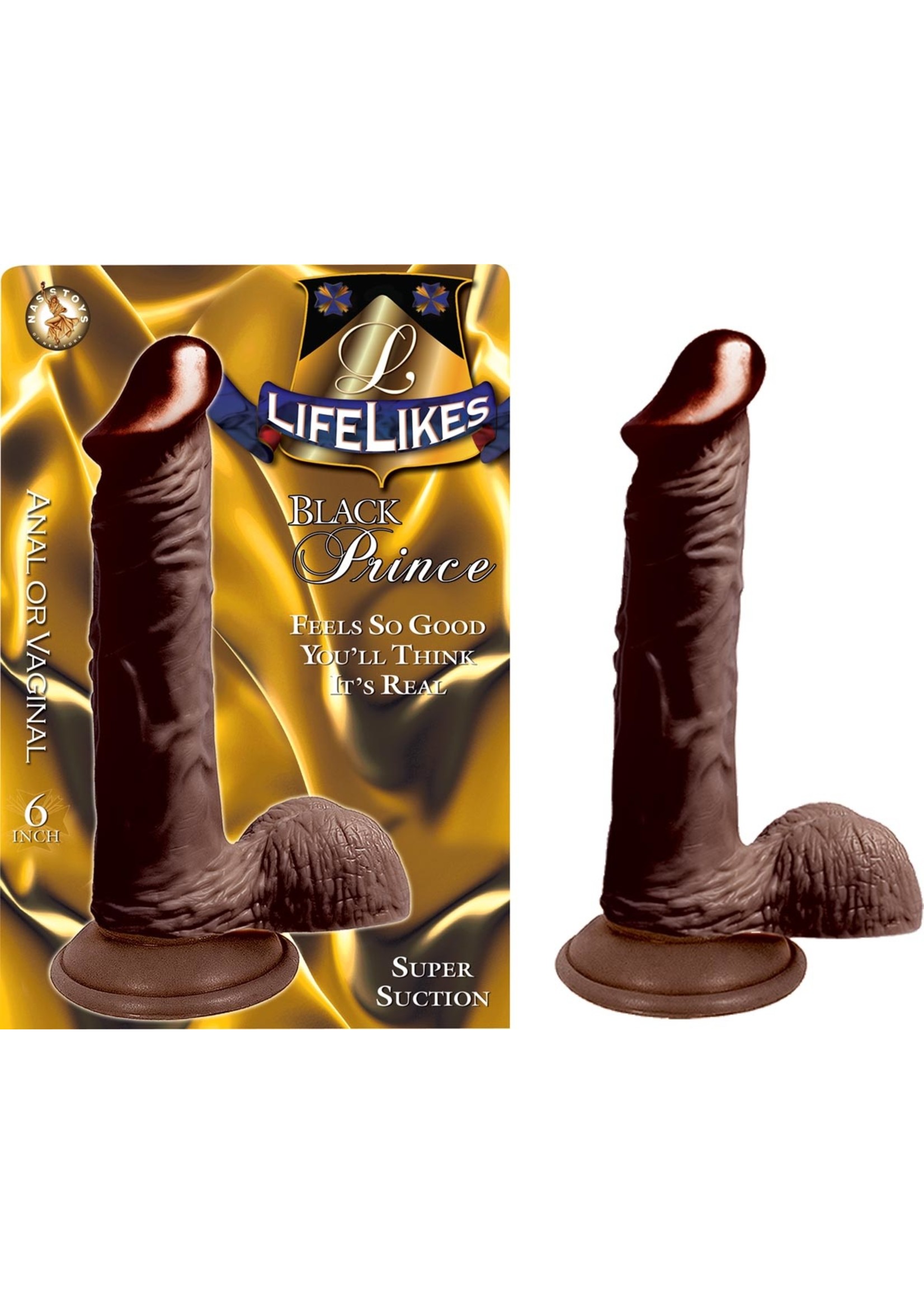 Nasstoys Lifelikes Black Prince Dildo 6in - Chocolate