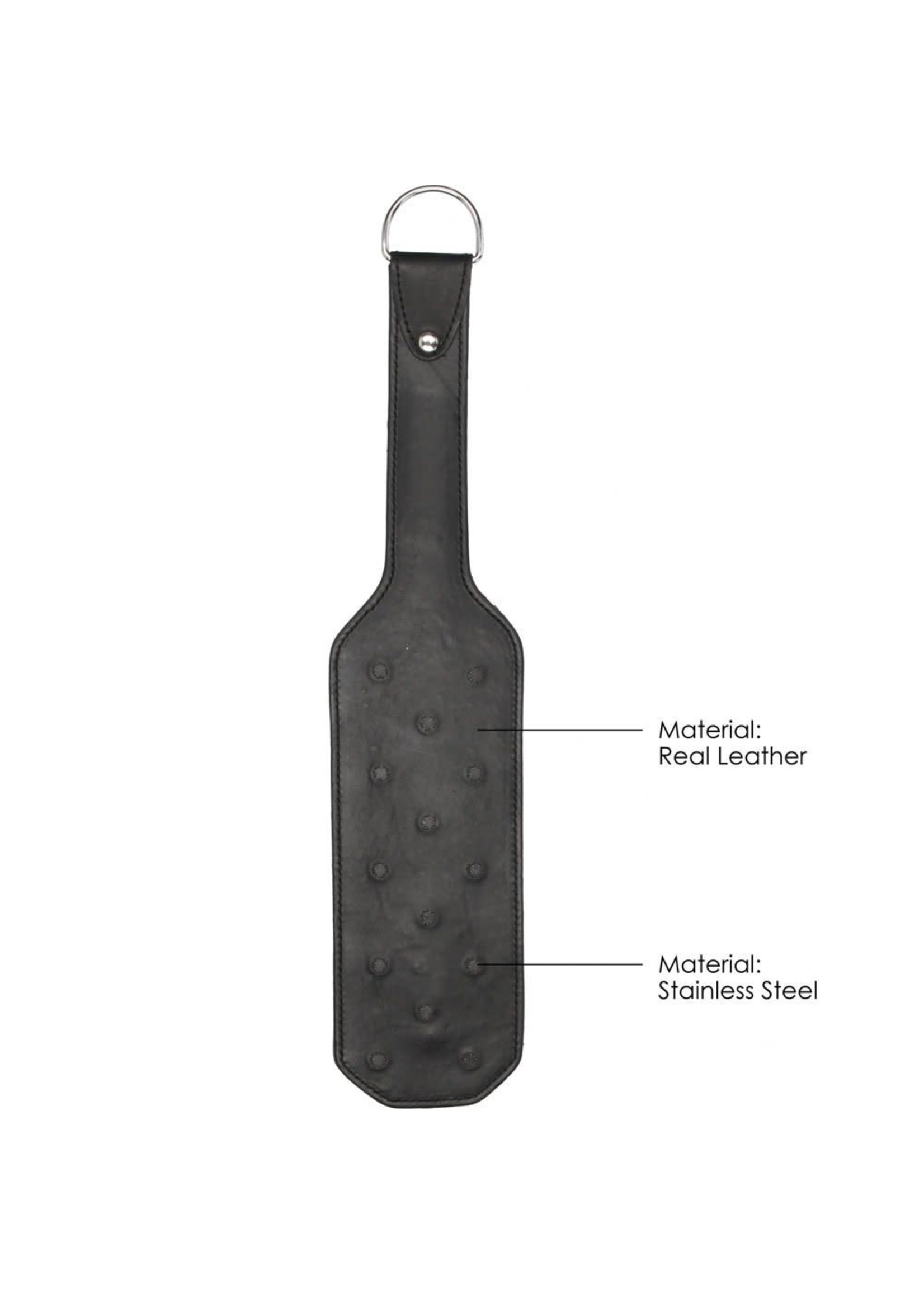 Shots Ouch! Pain Leather Vampire Paddle - Black