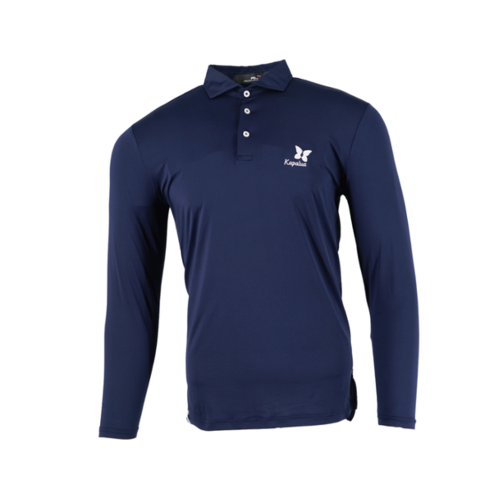 Navy Long Sleeve Polo Shirt M | Macade Golf