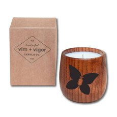 VIM AND VIGOR KAPALUA ETCHED WOOD CANDLE more scents