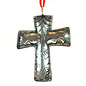 3" Silver Metal Engraved Cross Ornament