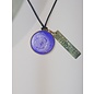 Recycled Glass Round Pendant with Charm - Providence