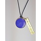 Recycled Glass Round Pendant with Charm - Love Mercy Justice