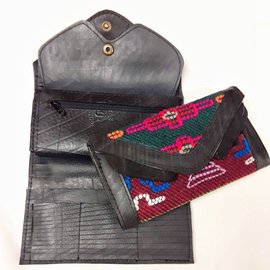 Multi Pocket Hand Wallet - Made from Nambu Wool & Recycled Tire