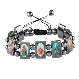 Hematite Saint stretch bracelet