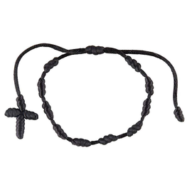 Black Macrame Rosary Bracelet