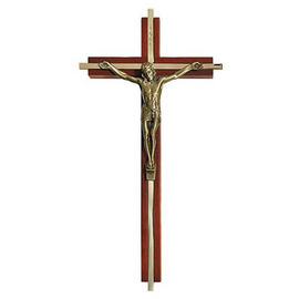 10" Crucifix with Brass Inlay