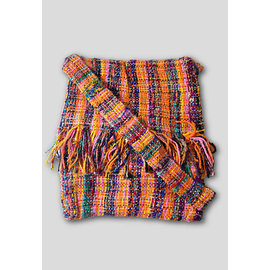 Woven Silk Purse with Fringe,9 x 11"