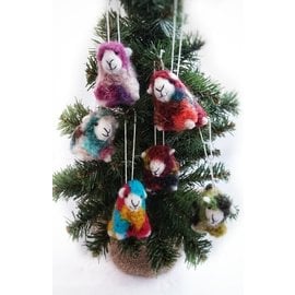 Felted Rainbow Mini Sheep Ornaments