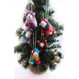 Felted Rainbow Mini Sheep Ornaments