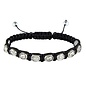 Corded Adjustable First Communion Bracelet with Silver Hardware - Black