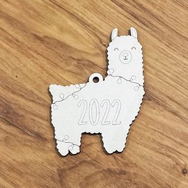 Laser Etched Alpaca Ornaments