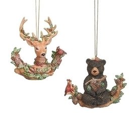Ornament - BEAR & DEER with FLORALS