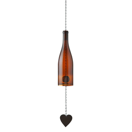 Wind Chimes Made From Glass Wine Bottles with Copper Trim