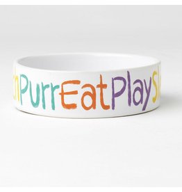 PetRageous Crayon Kitty 5" - Purr.Eat.Sleep. Bowl