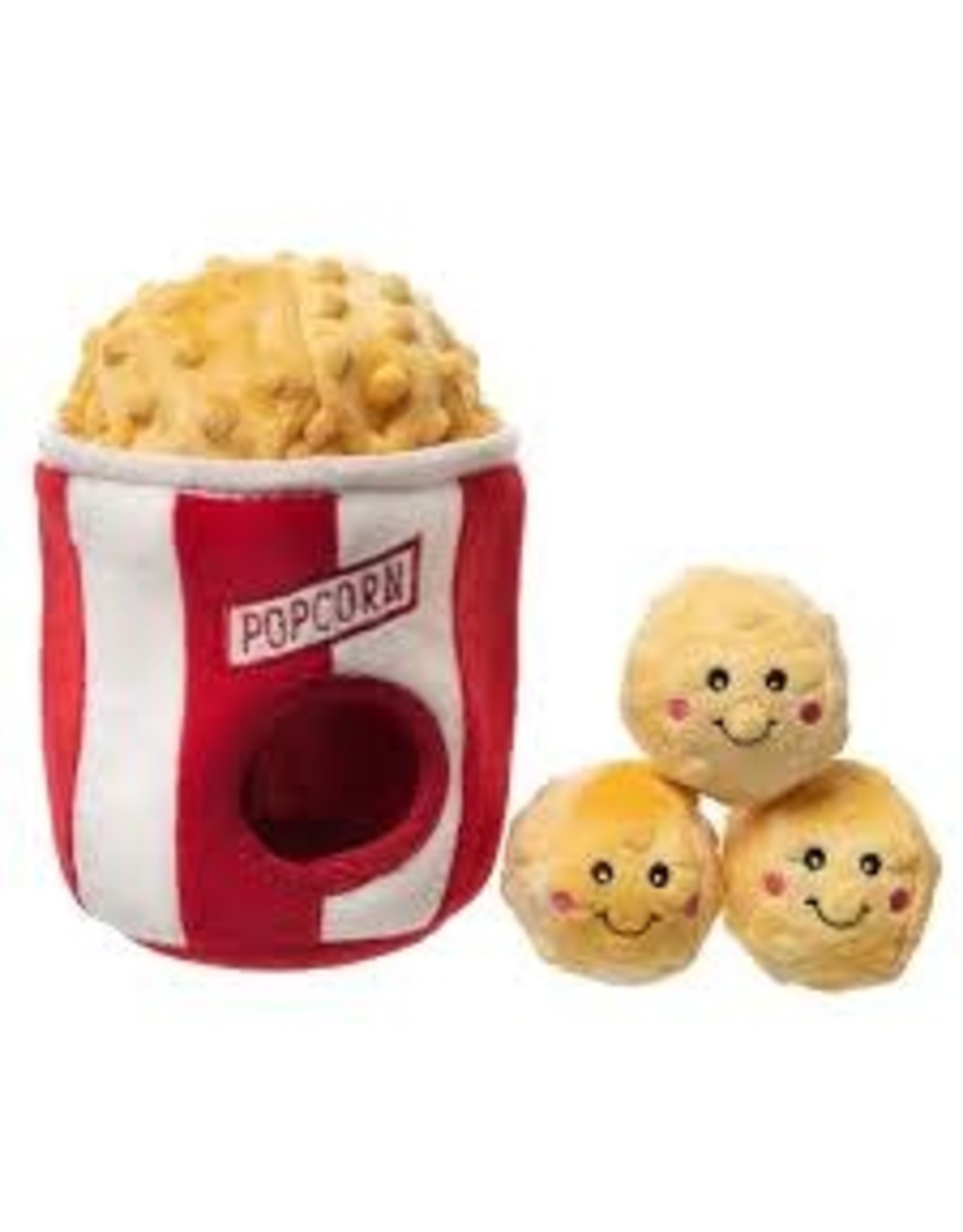 ZIPPYPAWS Burrow Hide & Seek Plush Dog Toy, Popcorn Bucket 