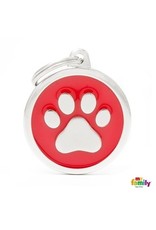 MyFamily Tag - Red Big Circle Paw