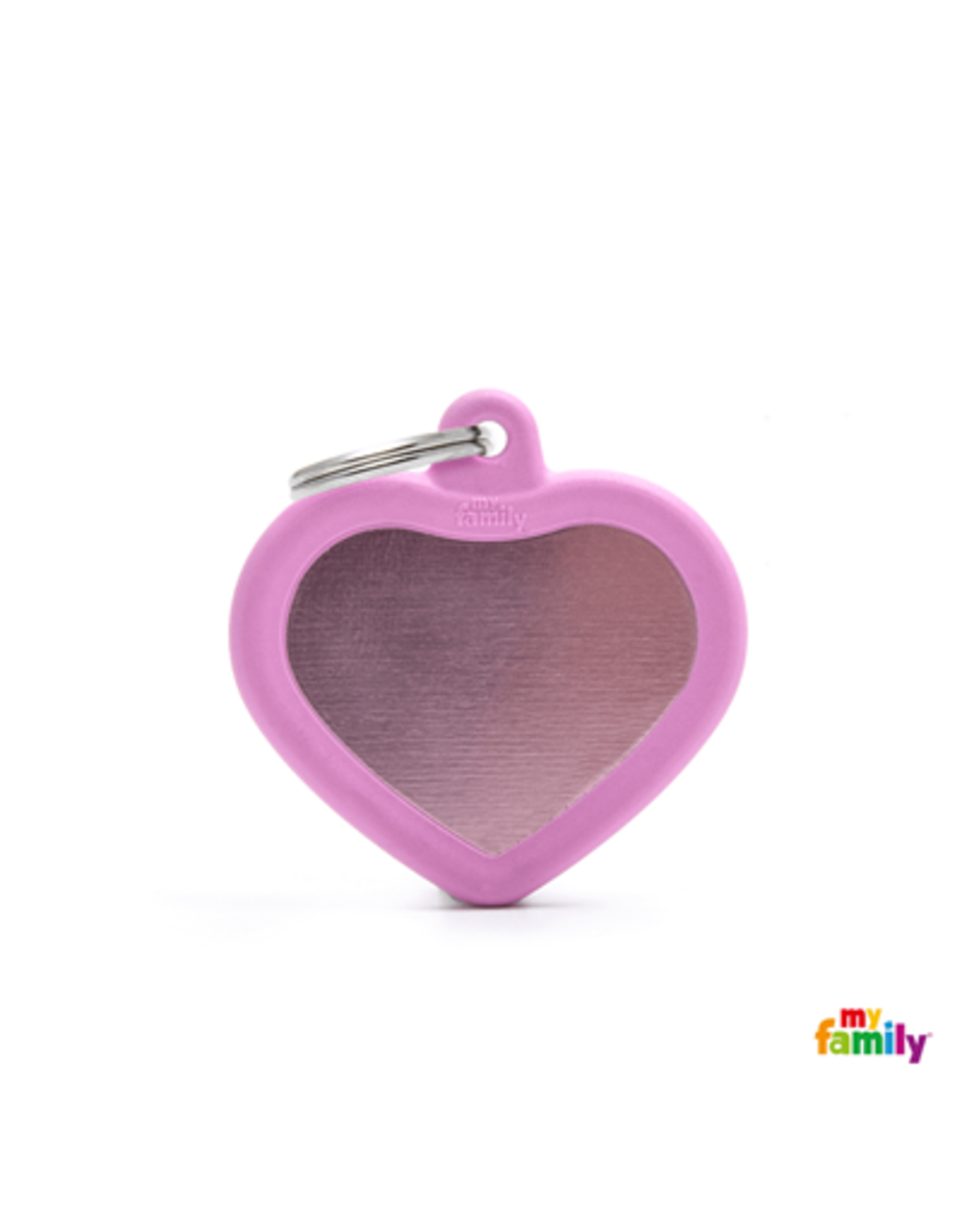 MyFamily Tag - Pink Heart Rubber