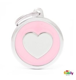 MyFamily Tag - Pink Big Circle Heart