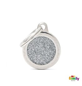 MyFamily Tag - Silver Glitter Circle