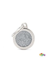 MyFamily Tag - Silver Glitter Circle