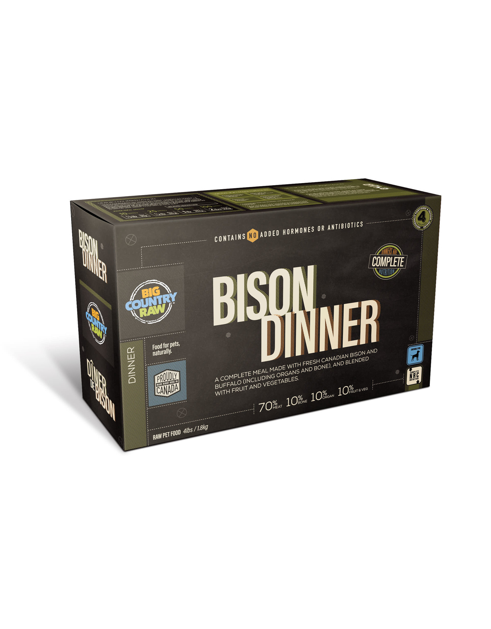 Big Country Raw BCR - Bison Dinner Carton, 4lb