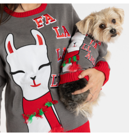 Silver Paw Ugly Matching Christmas Llama Sweater - Dog