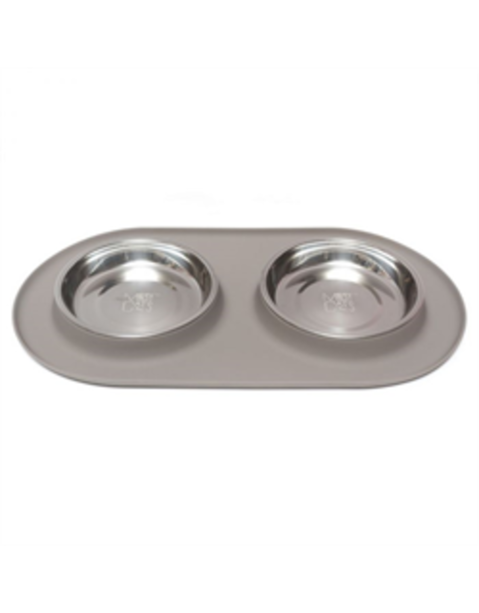 Messy Cats Double Silicone Feeder with Stainless Saucer Bowl - 1.75cups