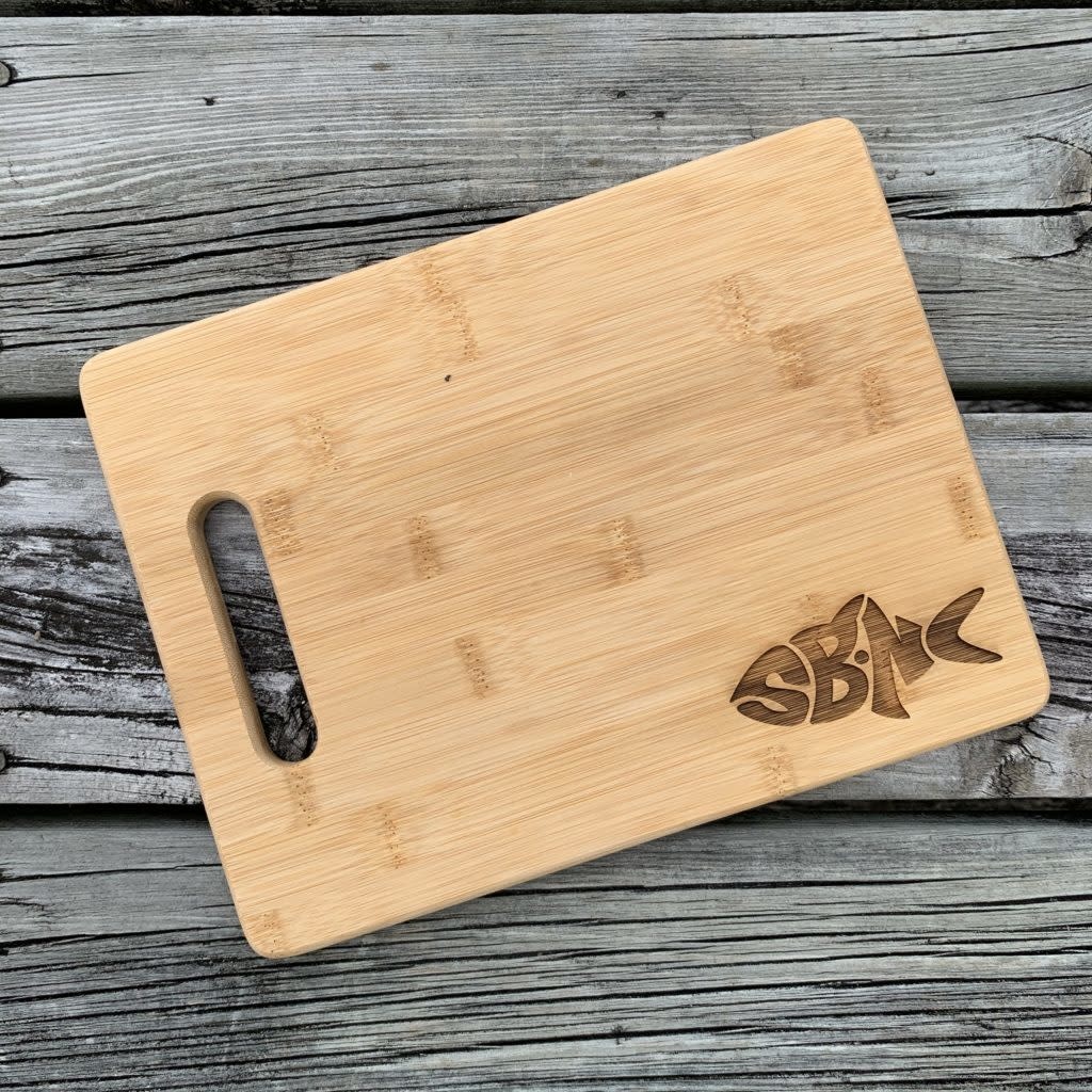 Personalized Fish Art Bamboo Wood Cutting Board (14x 10)