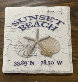 SBNC TURTLE SHELL ROUND CORK COASTER - Sunset Beach Trading Company