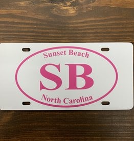 SB EURO PINK ON WHITE LICENSE PLATE