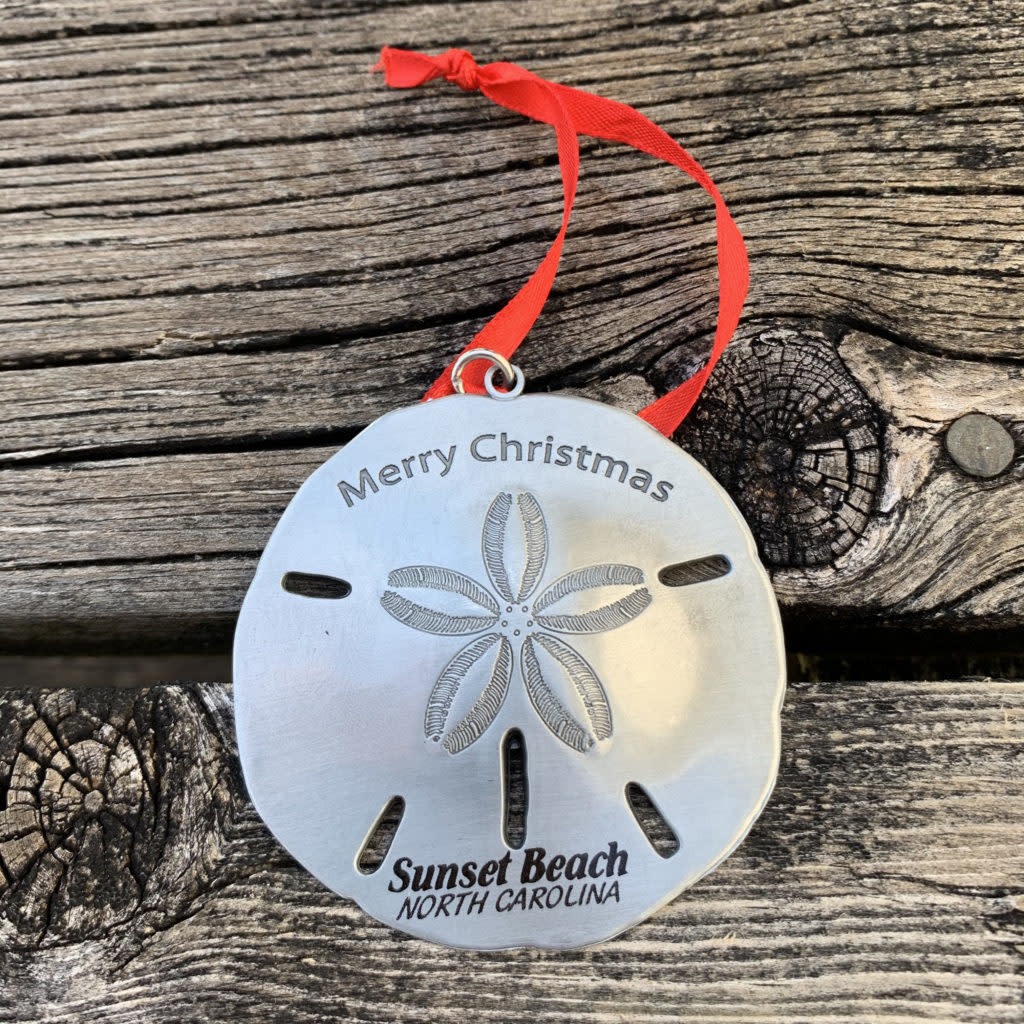 SAND DOLLAR METAL ORNAMENT (SILVER) - Sunset Beach Trading Company