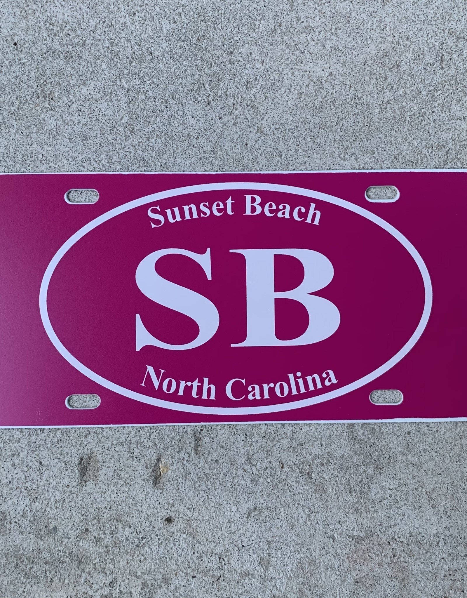 SB EURO WHITE ON PINK LICENSE PLATE