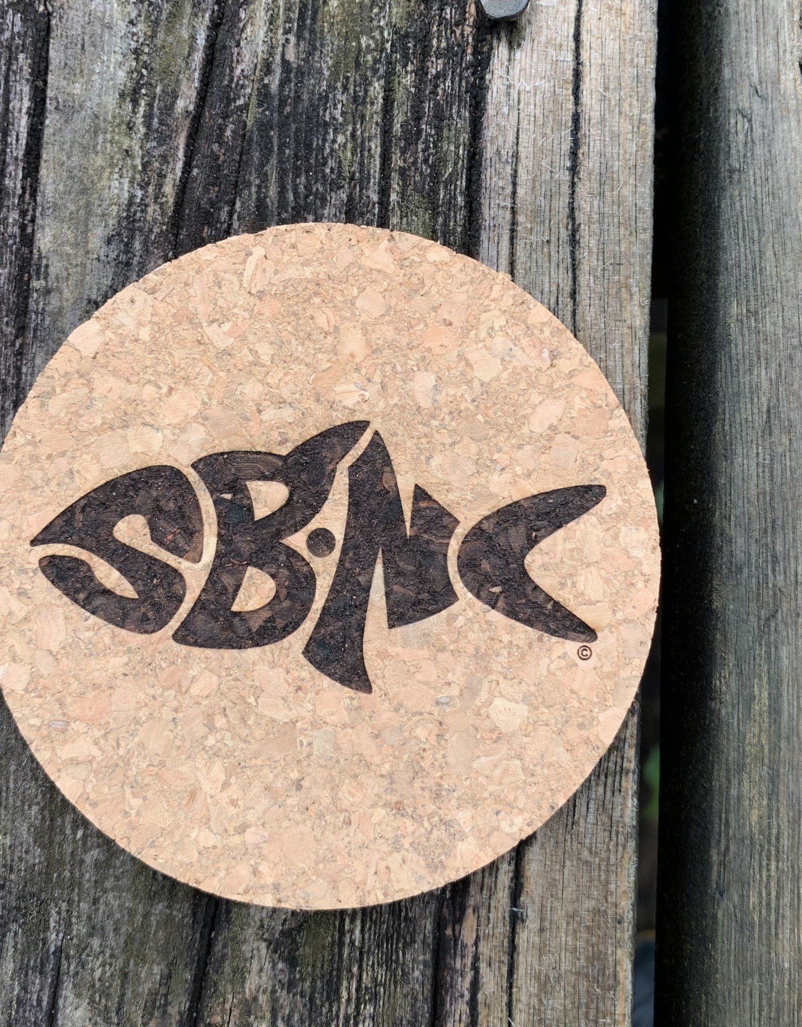 SBNC TURTLE SHELL ROUND CORK COASTER - Sunset Beach Trading Company