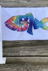 CLEARANCE ITEMS SBNC FISH CAR FLAG RAINBOW TIE-DYE