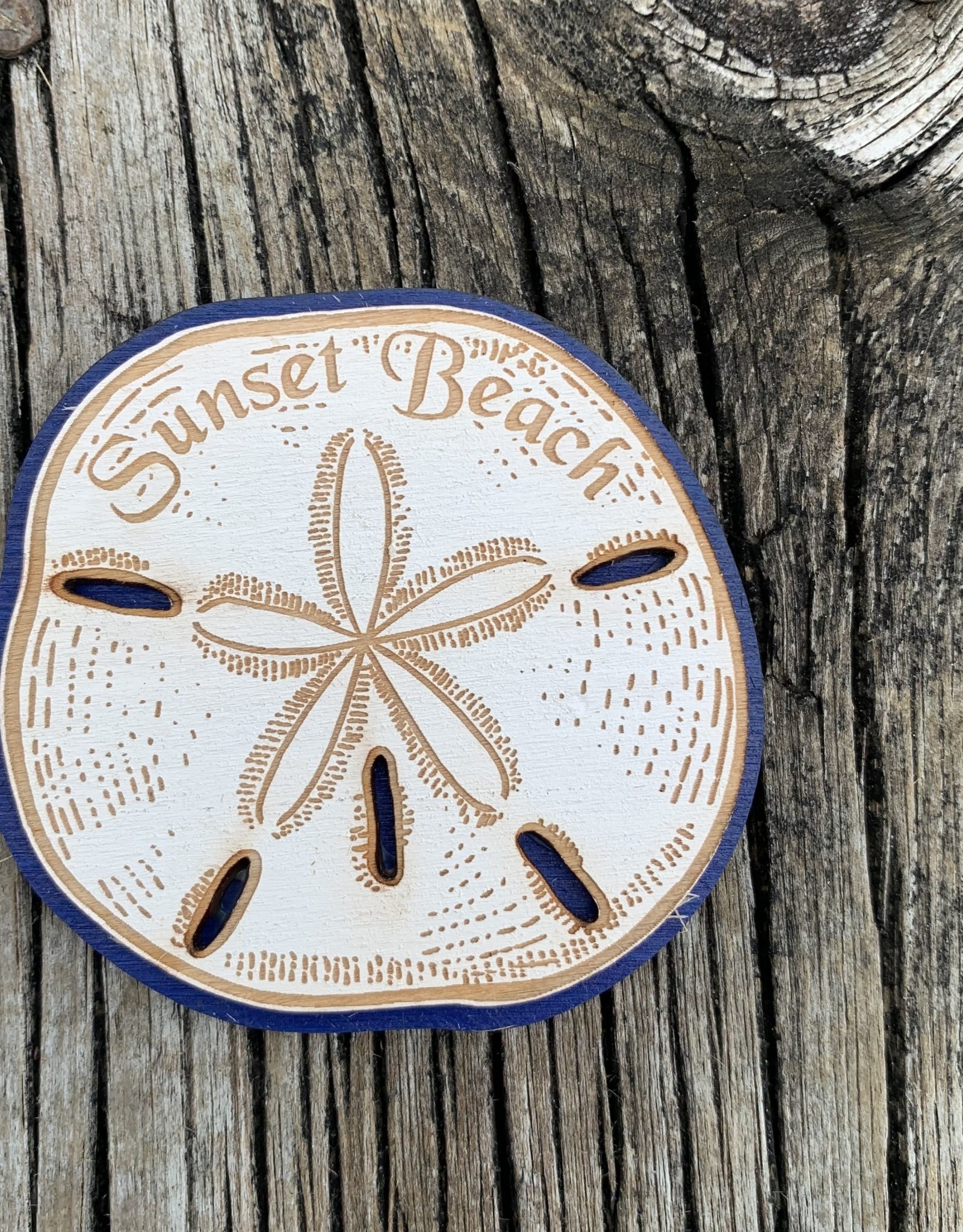 LRG SAND DOLLAR PURPLE MAGNET - Sunset Beach Trading Company