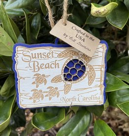 SBNC TURTLE SHELL ROUND CORK COASTER - Sunset Beach Trading Company