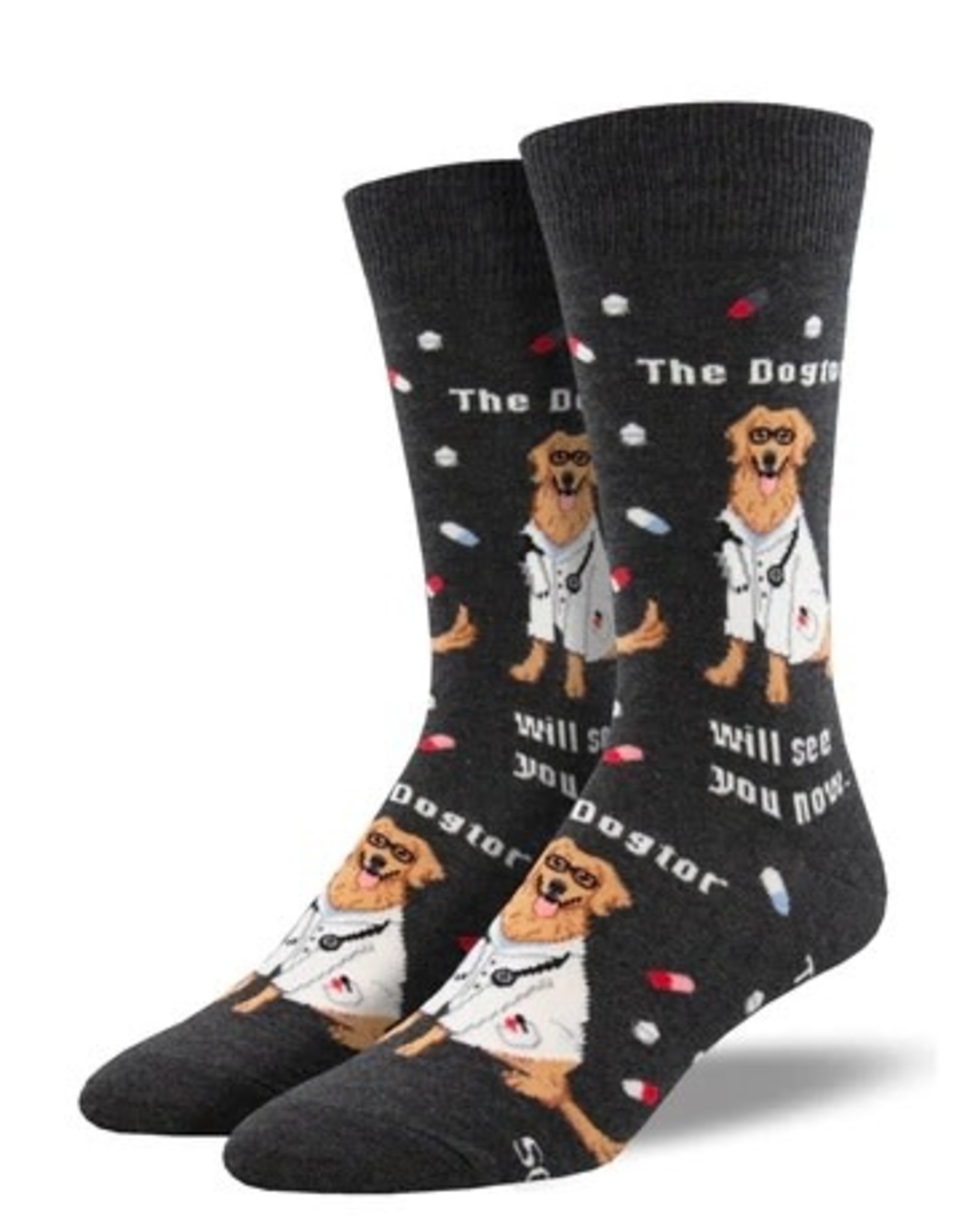 THE DOGTOR IS IN CHAR HEATHER MENS SOCKS