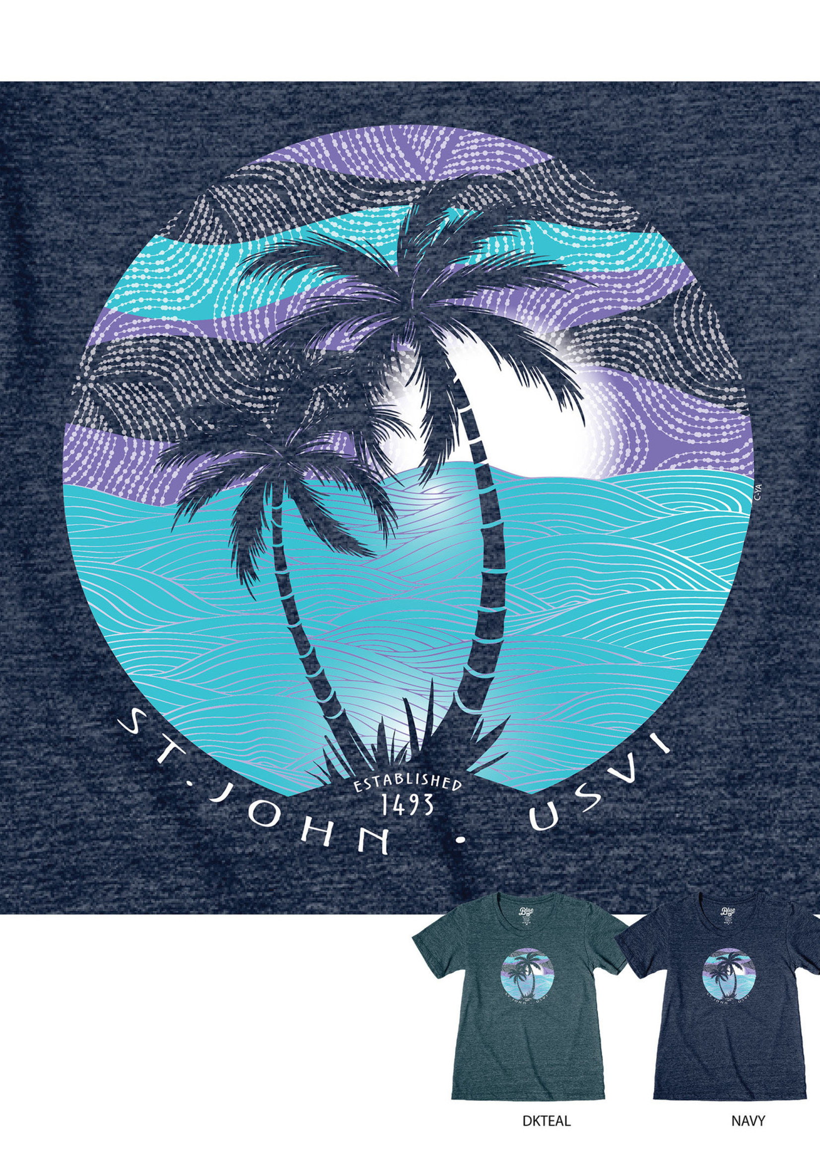 St. John Beach Bum Maribel Waves Triblend Tee