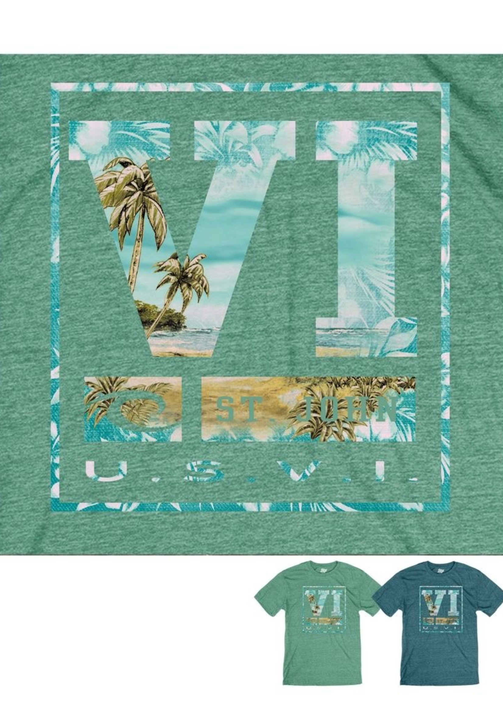 St. John Beach Bum Kalea Palms Men’s Tri-Blend Tee