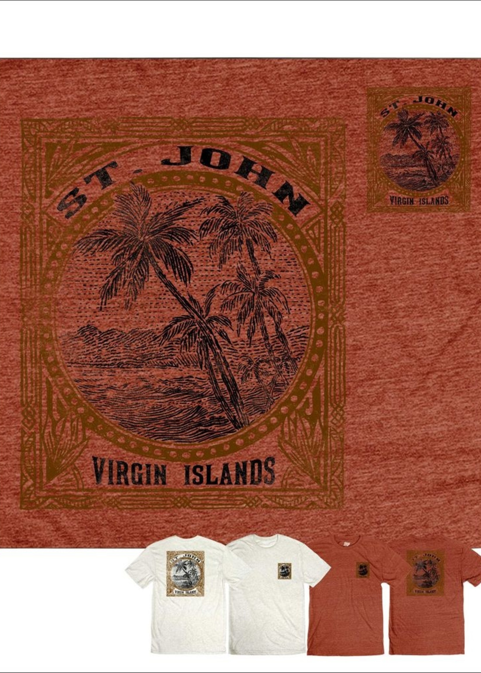 St. John Beach Bum Mea Culpa Palms Tri-Blend Tee