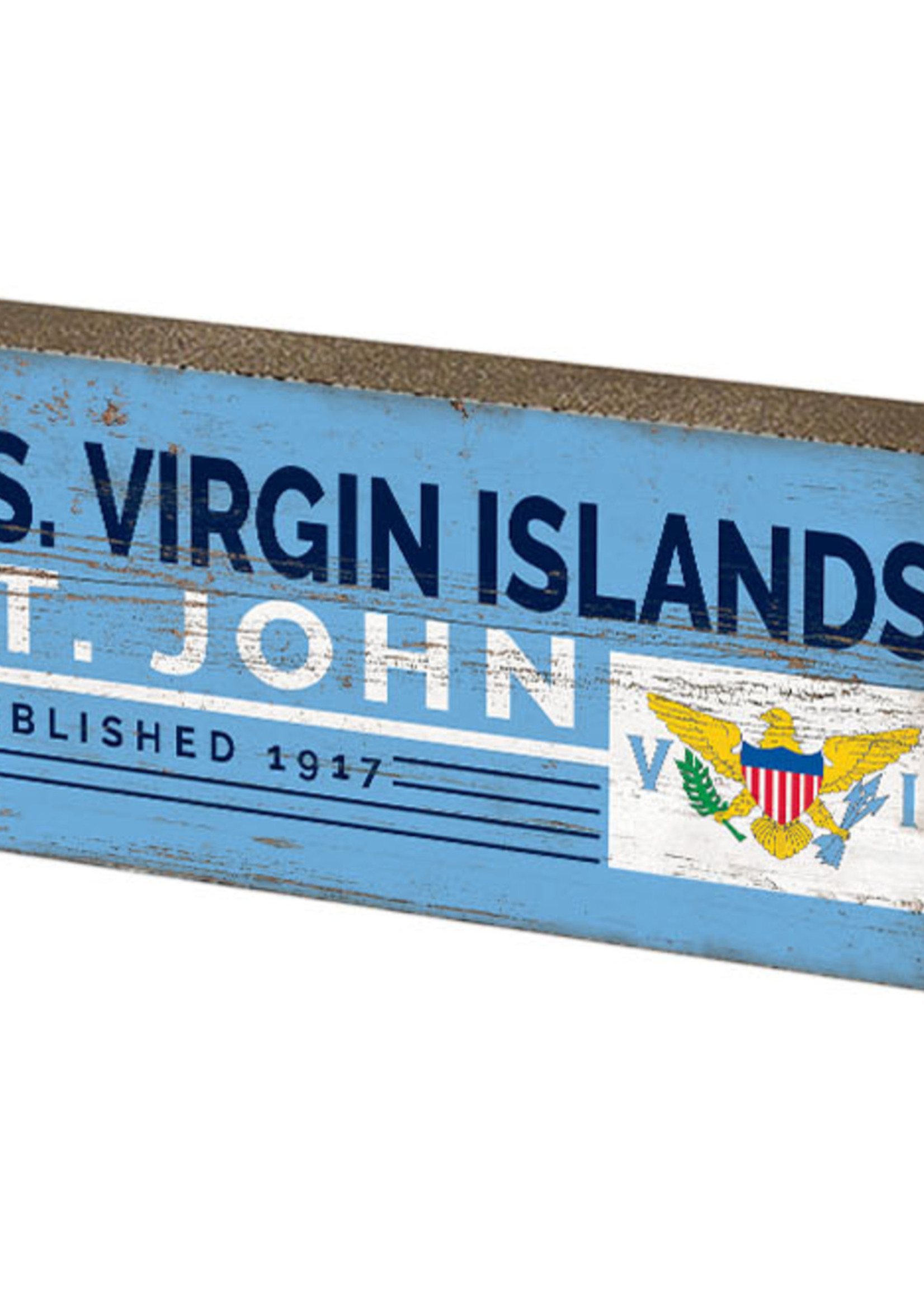 VI Flag 2.5" x 6" Wood Sign