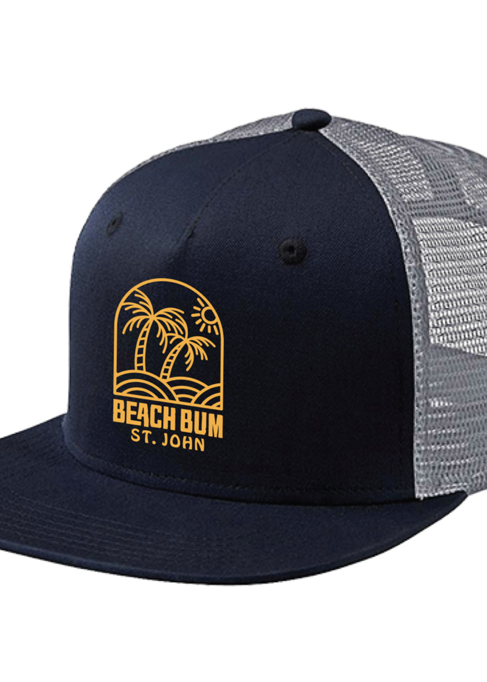 St. John Beach Bum Gold Sun Palm Trucker Hat