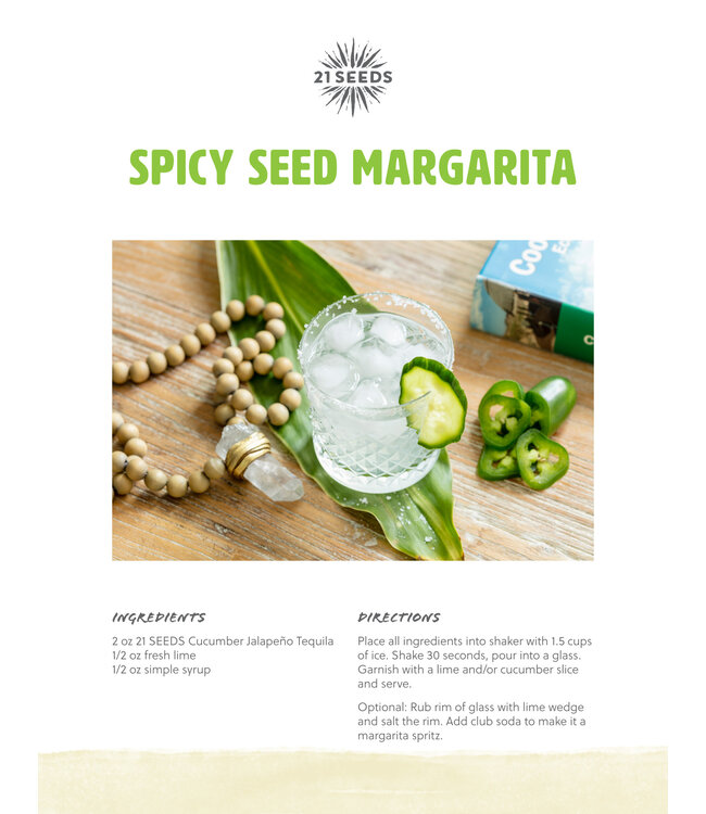 21 Seeds Cucumber Jalapeno Blanco Flavored Tequila | 750ml