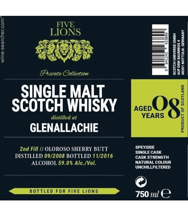 Five Lions Glenallachie 8 Year Single Malt Scotch | 750ml