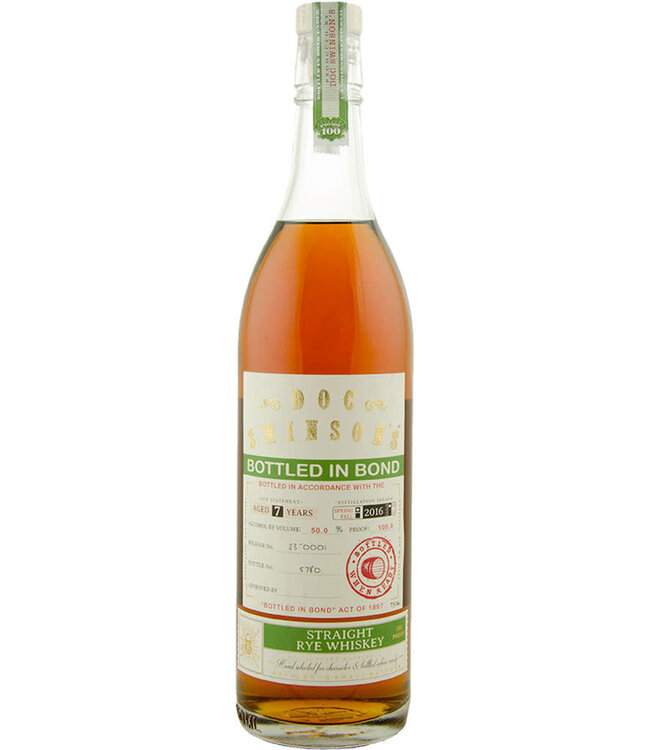 Doc Swinson's Bottle in Bond Rye Whiskey | 750ml
