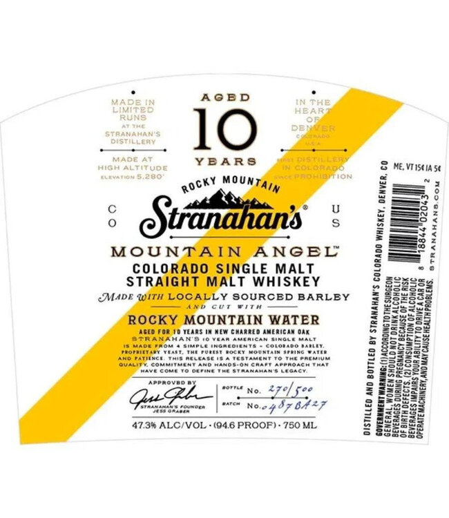 Stranahan's Mountain Angel 10 Year Single Malt | 750ml